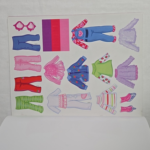 Vintage Strawberry Shortcake Berry Pretty Fashions 2 Paper Dolls Outfits Sticker - Picture 8 of 16